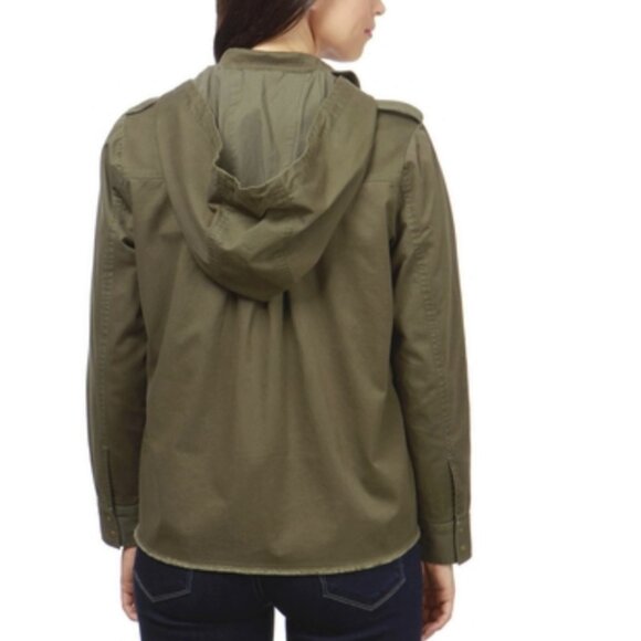 Lucky Brand Raw Edge Military Jacket with removable hood - Picture 2 of 6